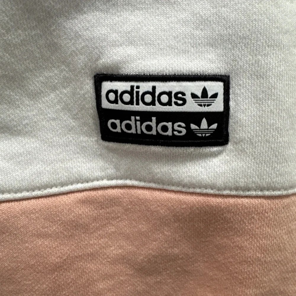 Adidas Originals Crew Sweatshirt Black Pink White Unisex Sz S Streetwear Relaxed